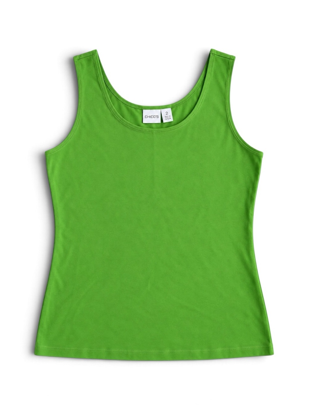 Chico’s Microfiber Tank Top Sleeveless Scoop Neck Stretch Green 2 (US 12/14)